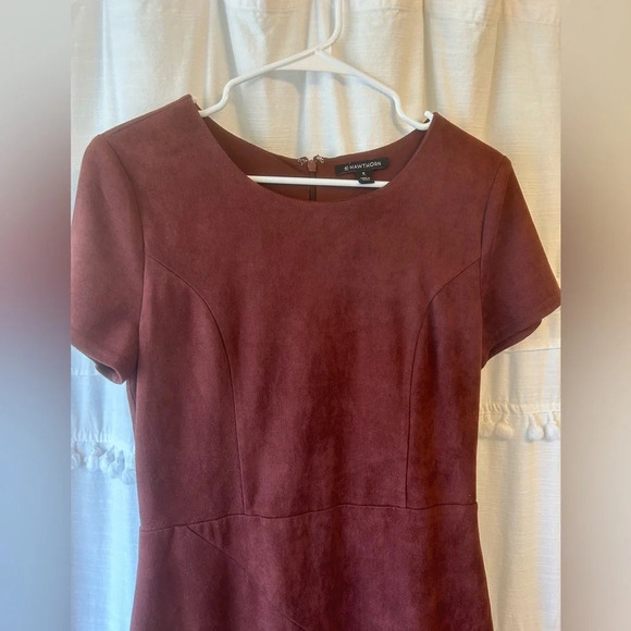 41 Hawthorn Bowie Faux Suede Dress brown size M - Picture 5 of 11